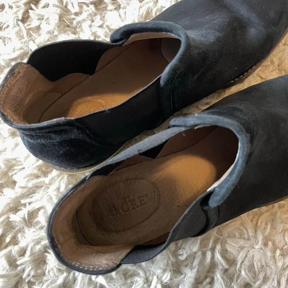 J.Crew Low Chelsea Boot Suede Leather Black Sz 9.5 Womens